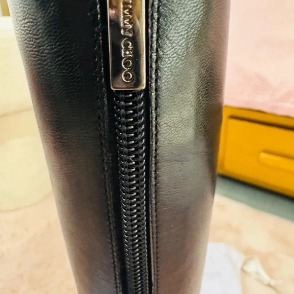 Jimmy Choo Black Pointed-Toe Knee-High Stiletto Boots - Picture 4 of 7